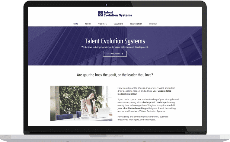 S.MICHAEL Creative Branding - Talent Evolution Systems Website Portfolio Shot