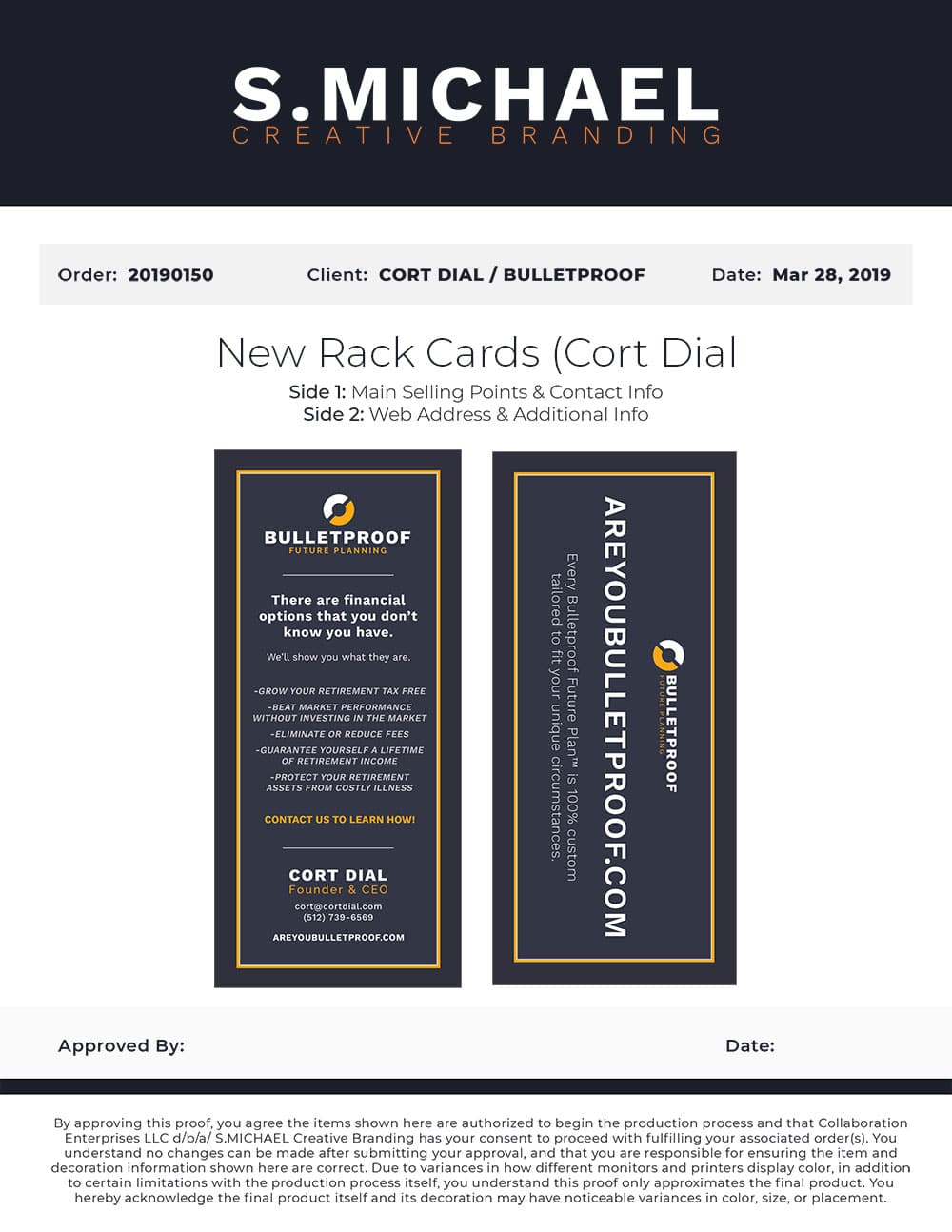 BFP Large Rack Cards - S.MICHAEL Creative Branding Art Mockup