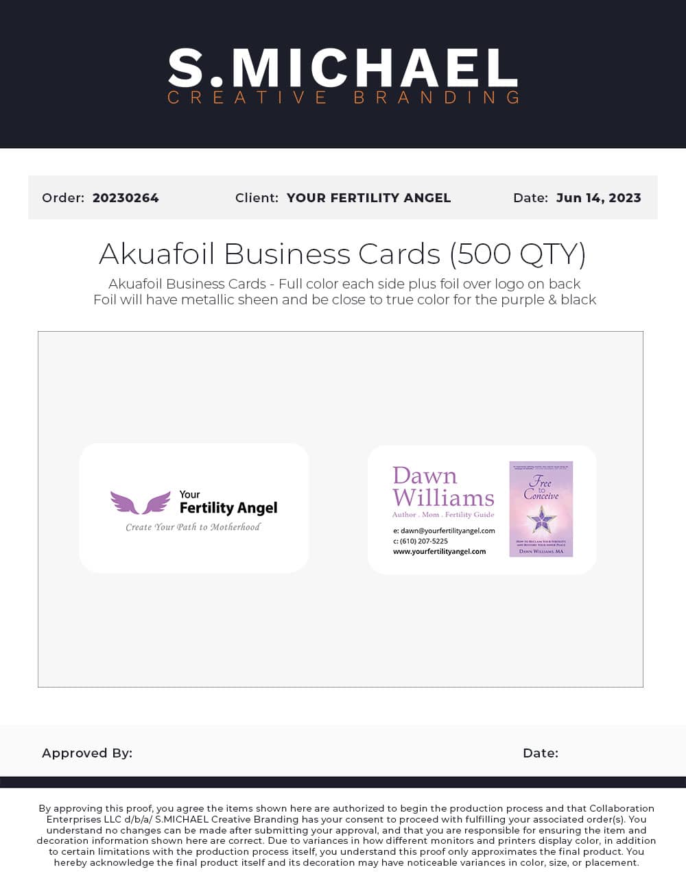 Dawn Williams Business Cards - S.MICHAEL Creative Branding Art Mockup