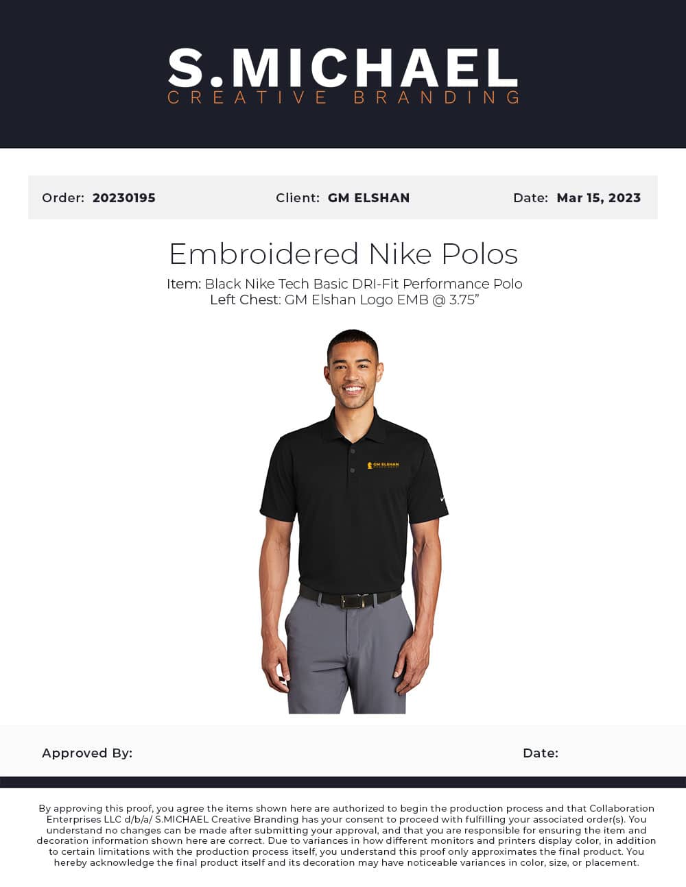 GM Elshan Moradiabadi Embroidered Polos - S.MICHAEL Creative Branding Art Mockup