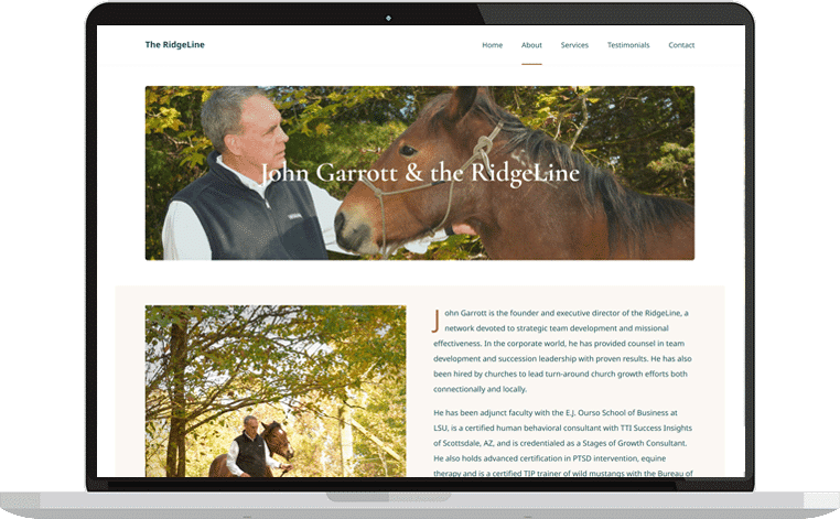 S.MICHAEL Creative Branding - John Garrott The Ridgeline Website Portfolio Shot