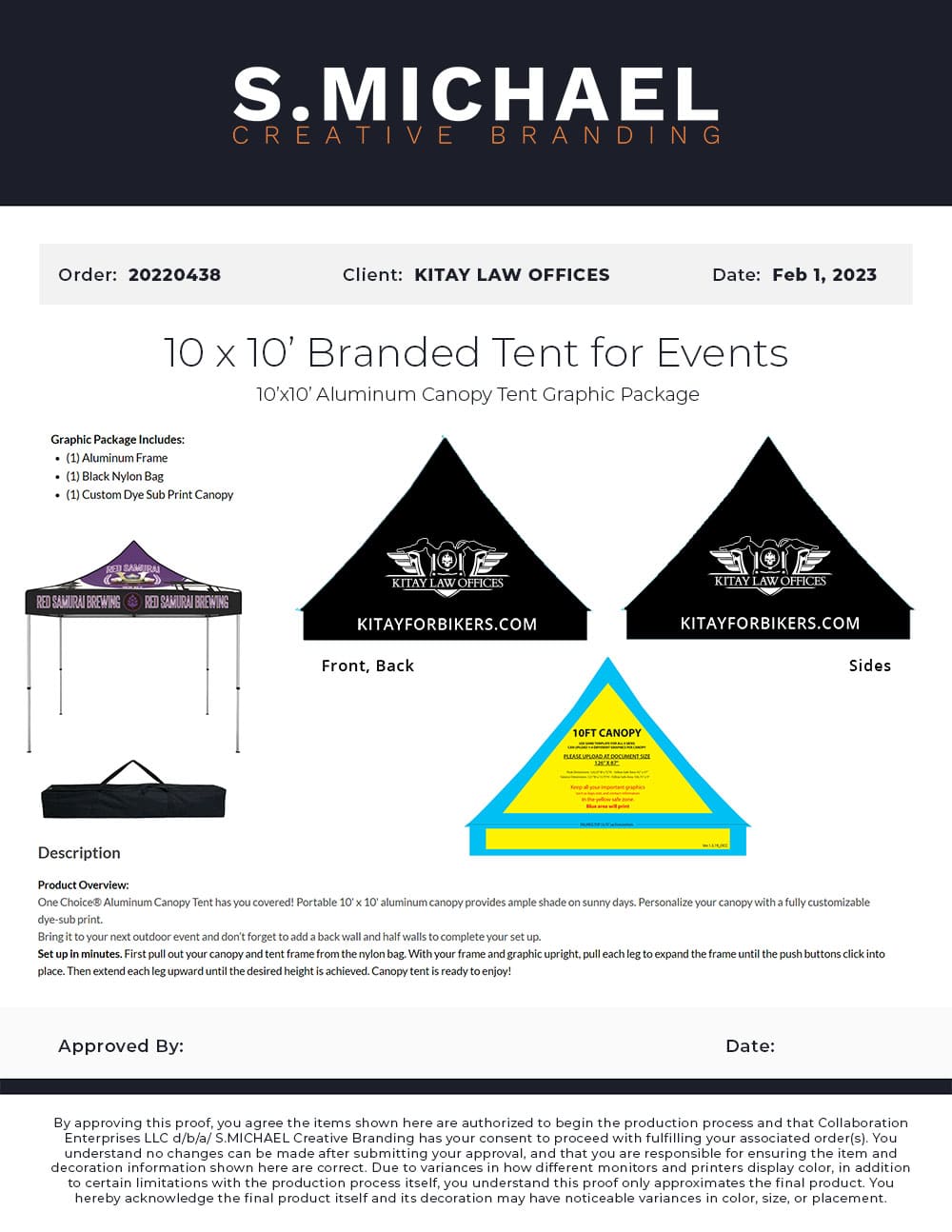 Kitay Law Offices Custom Branded Canopy Tent - S.MICHAEL Creative Branding Art Mockup