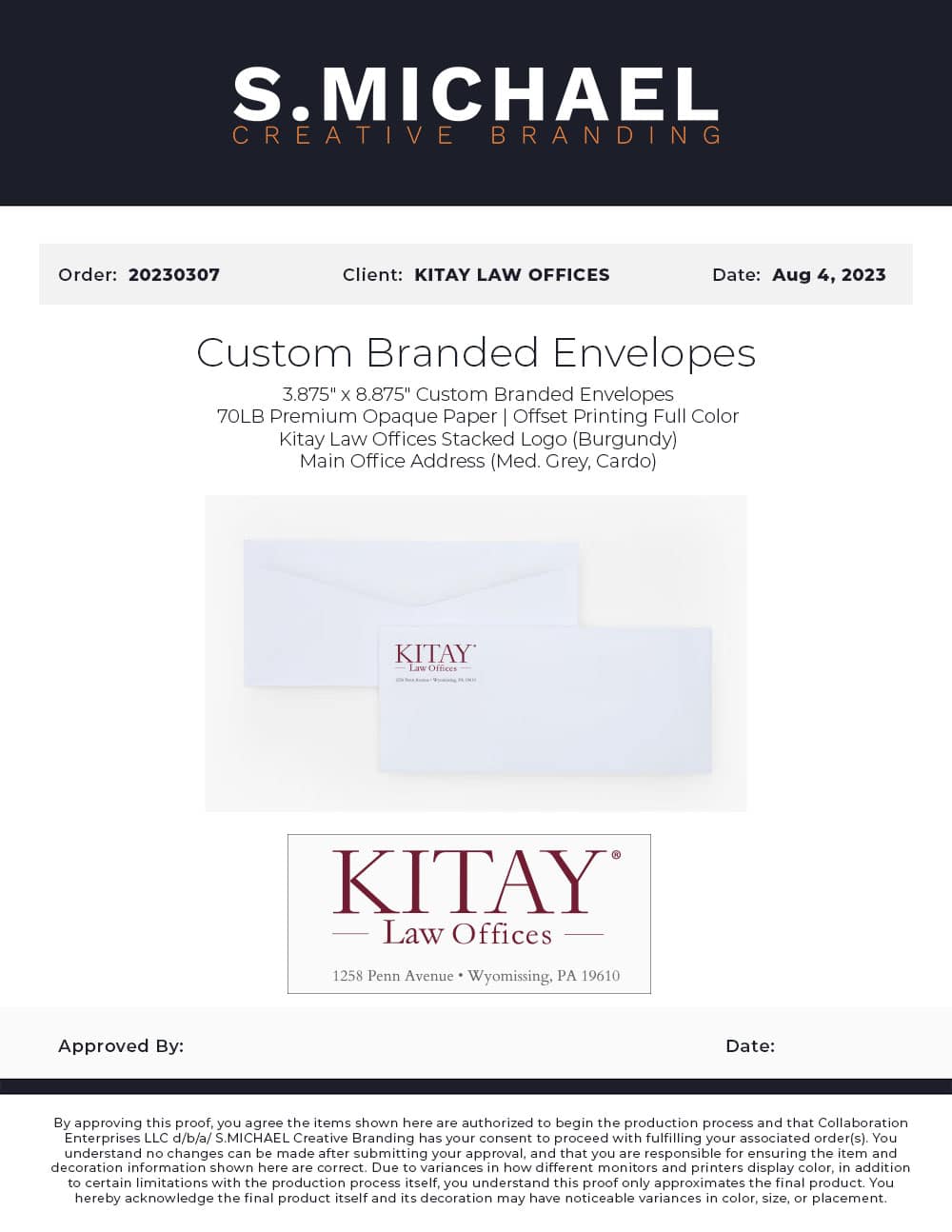 Kitay Law Offices Envelopes - S.MICHAEL Creative Branding Art Mockup
