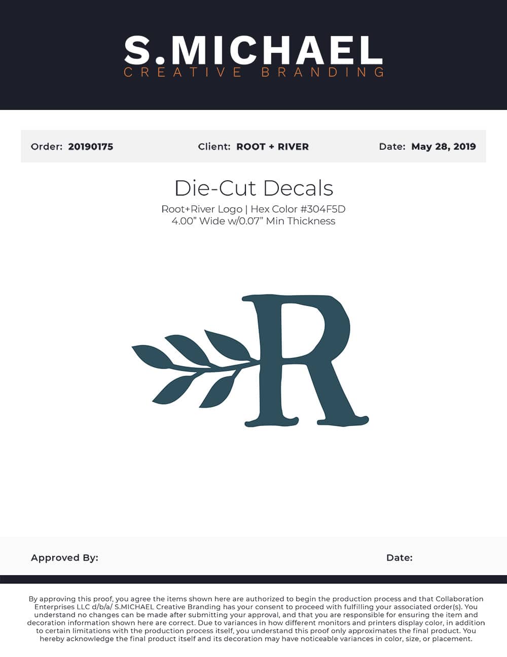 Root+River Die-Cut Vinyl Decals - S.MICHAEL Creative Branding Art Mockup