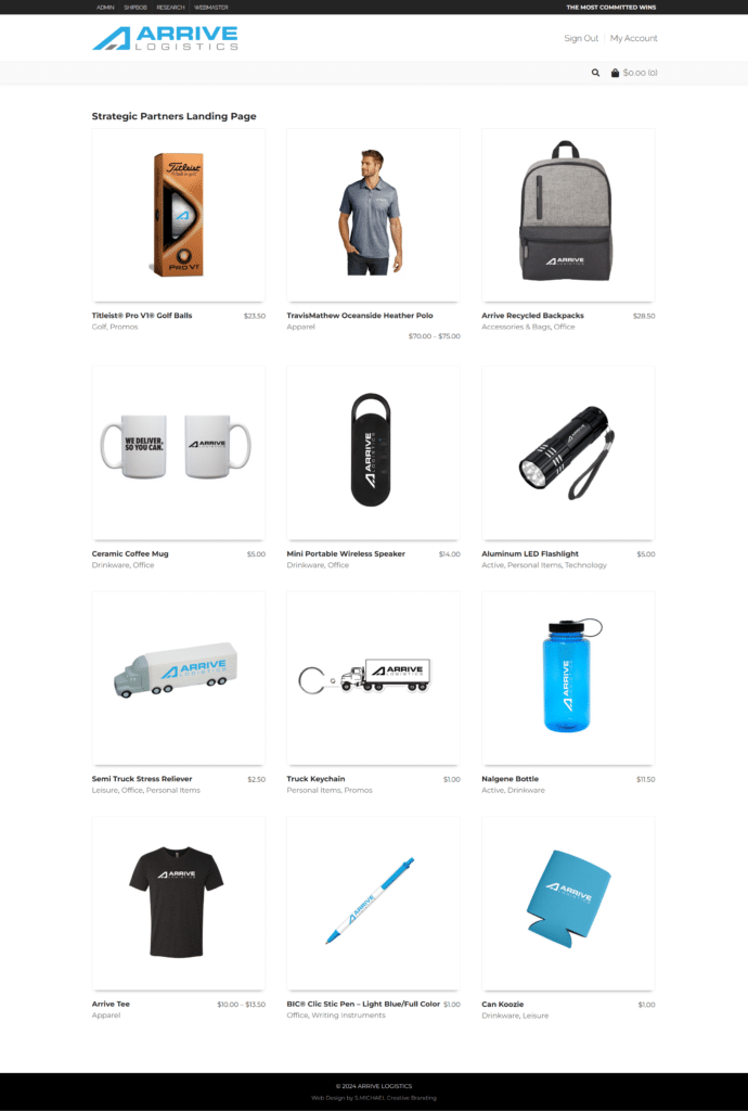 S.MICHAEL Creative Branding - Arrive Logistics Web Store