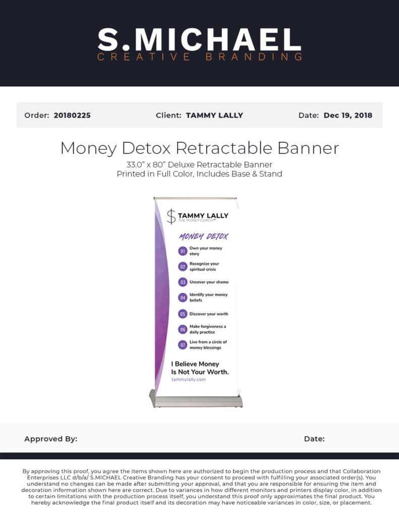 Mockup of Retractable Banner Stand Ordered from S.MICHAEL Creative Branding