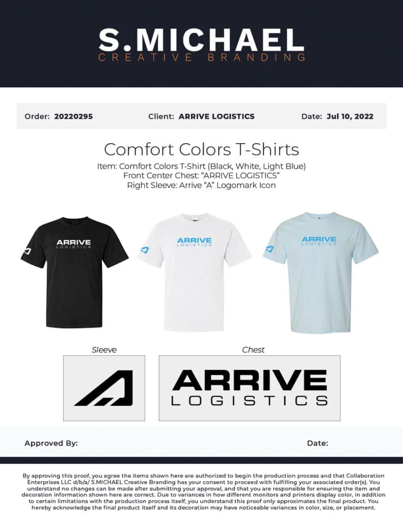 Mockup of Screen Printed T-Shirts Ordered from S.MICHAEL Creative Branding