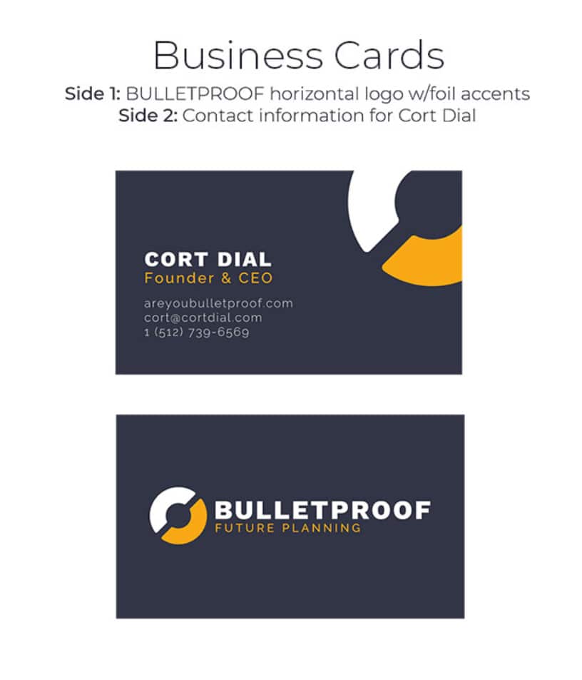 S.MICHAEL Creative Branding - Bulletproof Future Planning Business Cards v2