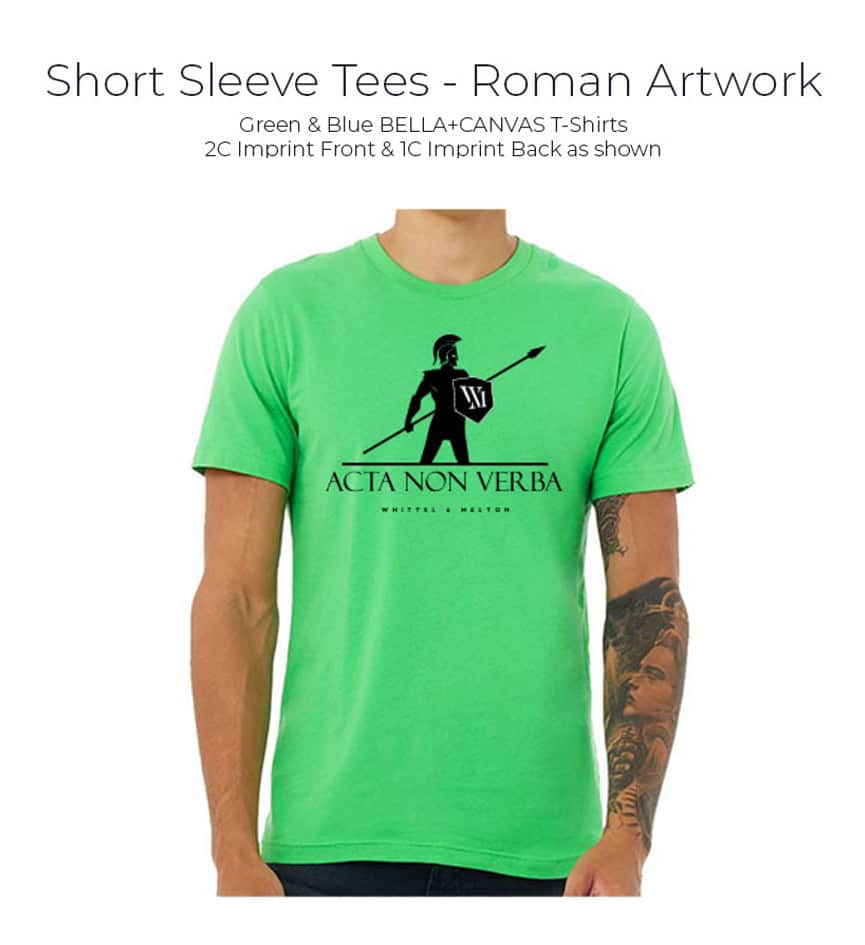 S.MICHAEL Creative Branding - Whittel & Melton Green Acta Non Verba T-Shirt Design