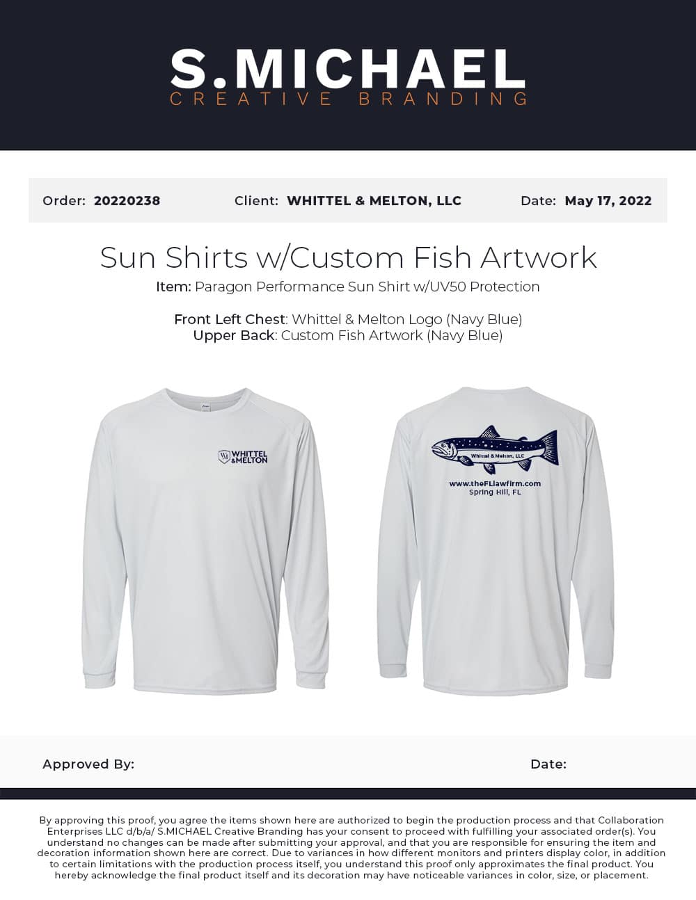 Whittel & Melton Screen Printed Fishing Shirts - S.MICHAEL Creative Branding Art Mockup