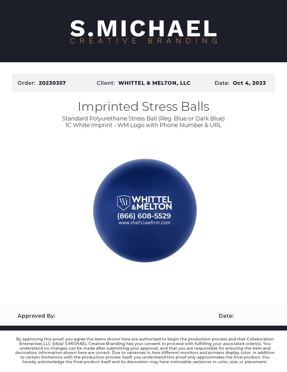 Whittel & Melton Branded Stress Balls - S.MICHAEL Creative Branding Art Mockup